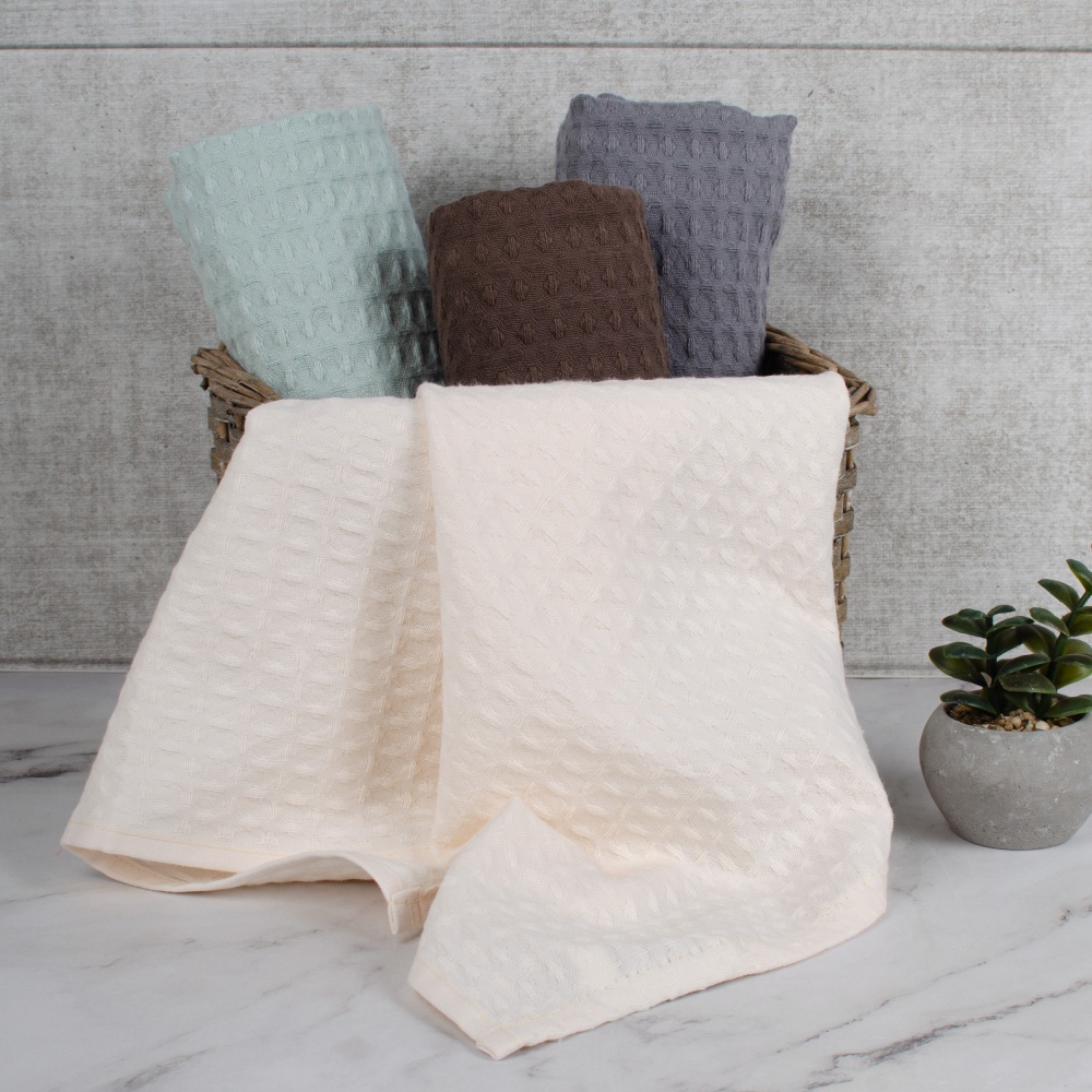 Рушник вафельний 40x60 см темно-сірий