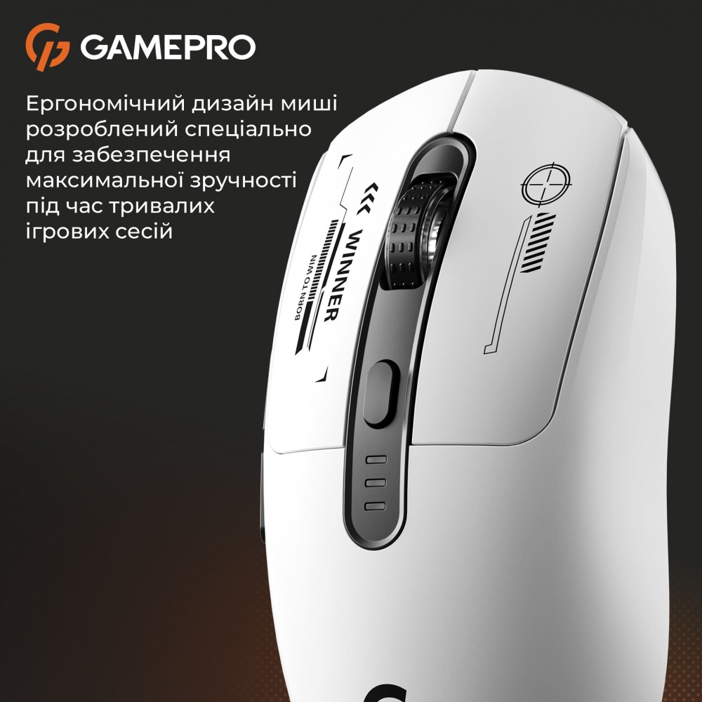 Мишка бездротова GamePro Genesis Winner white (GM079W)