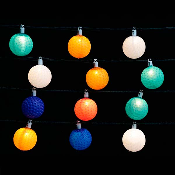 Гирлянда линейная Шарики 50 ламп разноцветная
