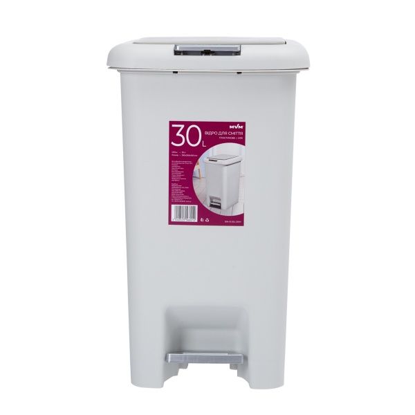Ведро MVM BIN-01 серый 30 л серый BIN-01 30L Grey