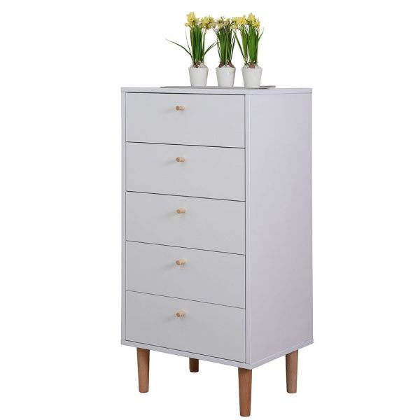 Комод Скандинавія 5Ш 500х400х1062 аляска/аляска 