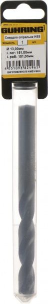 Свердло по металу Guhring HSS 101x151 мм тип N 13 мм 322041999