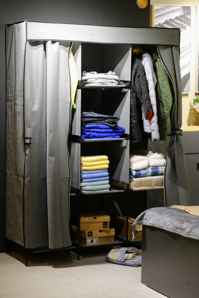 Тканинна шафа London 1720х1280х450 мм сірий із чорним 