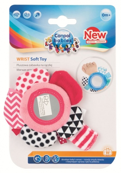 Іграшка Canpol Babies на руку з дзеркалом рожева