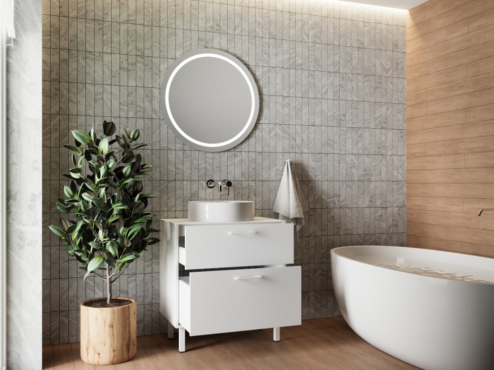 Тумба ЮВЕНТА Afina 70 см Біла під стільницю або умивальник Piedra 70