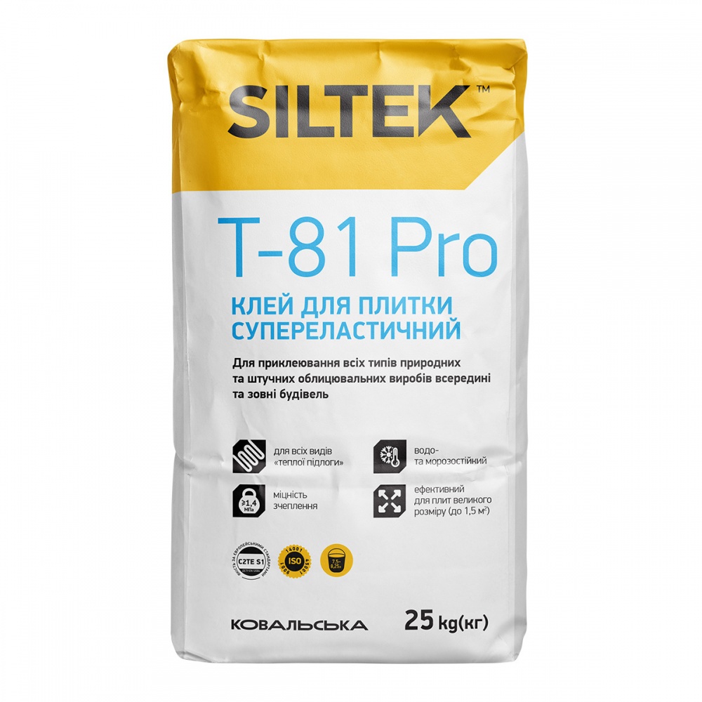 Клей для плитки Siltek T-81 Pro супереластичний T-81 25кг