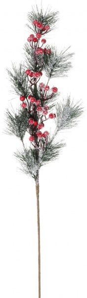 Веточка декоративная лиственницы с ягодами заснеженная 68 см RS1Z2259 