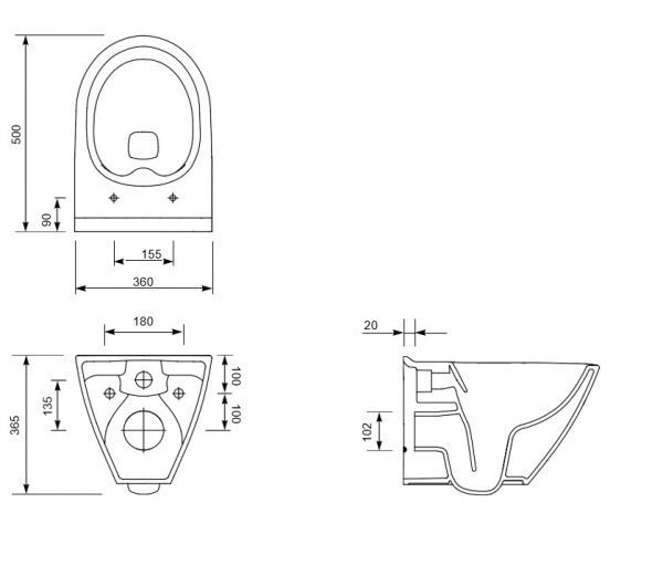 Унитаз подвесной Cersanit Mille Plus CLEAN ON S701-454