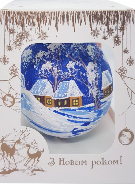 Подарочный шар Юріта d 100 мм Пейзаж 100263M розовый