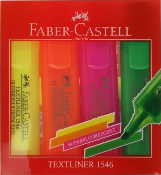 Набор текстовых маркеров Faber-Castell 1-5 мм 4 шт. 154604 разноцветный 