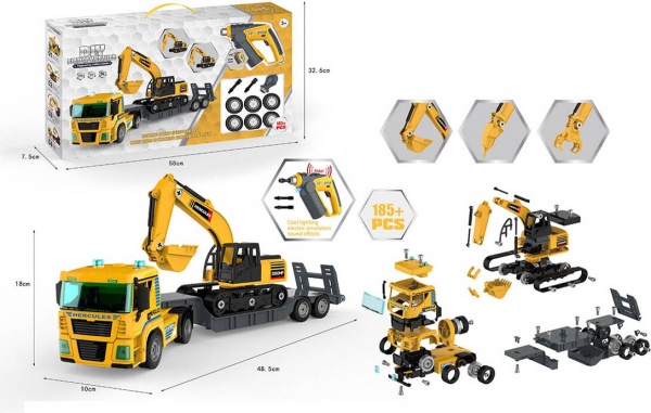 Грузовик Shantou со световыми и звуковыми эффектами желтый OTE0650152