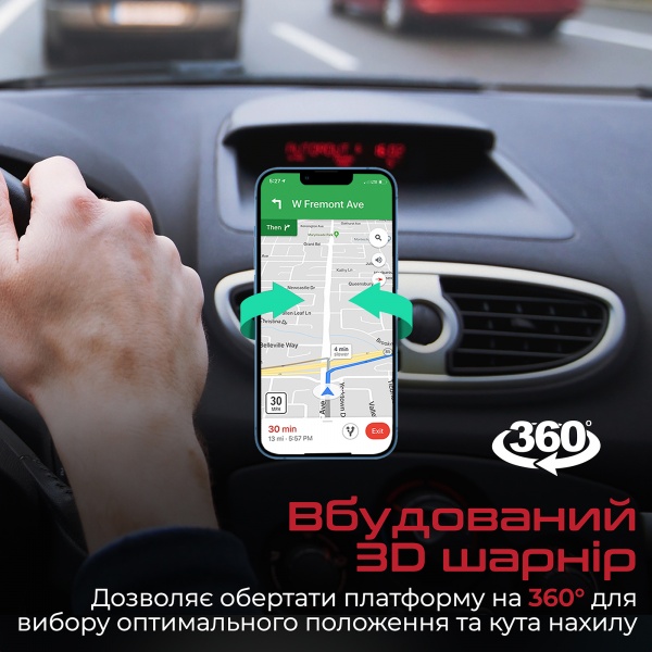 Автодержатель магнитный для телефона VentMag-XL Promate черный