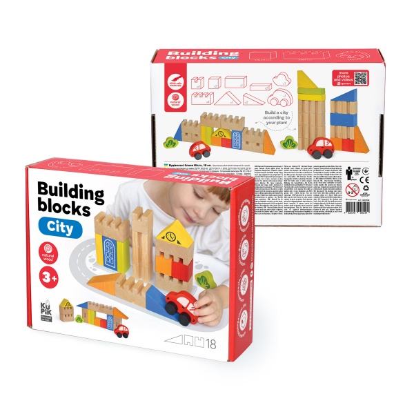 Блоки строительные Igroteco Город 18 элементов 900538
