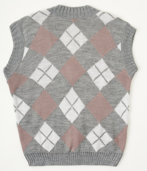 Жилет для девочки ART KNIT Ромб р.140 серый 26277 