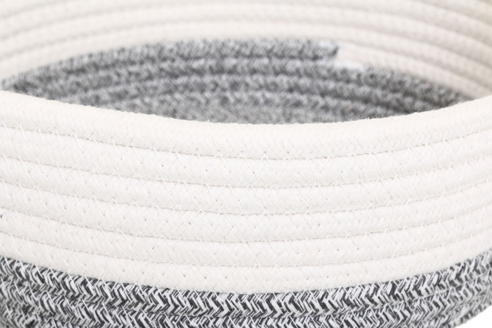 Кошик Luara з кришкою світло-сірий круглий 25х9 см