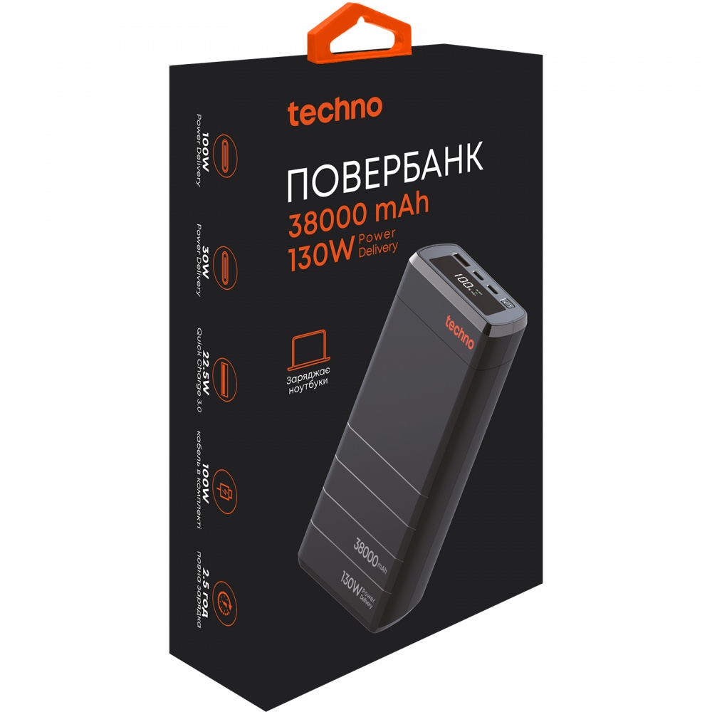 Повербанк Techno PDC130 38000 mAh black (PDC130)