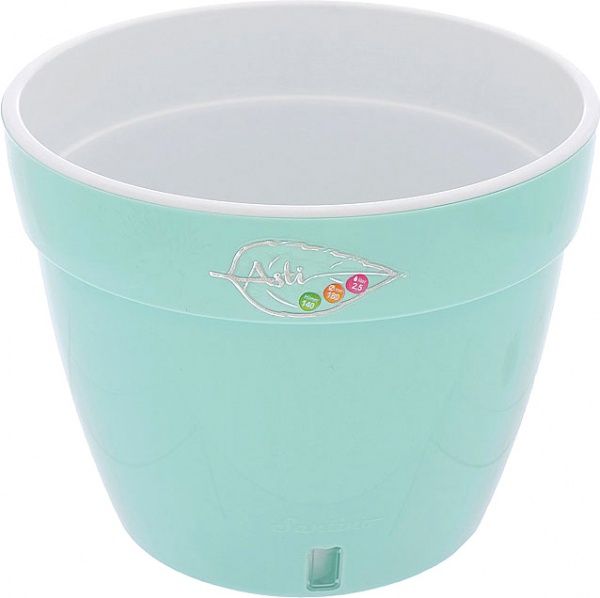 Вазон пластиковий Santino Асті круглий 6л ментолово-білий 