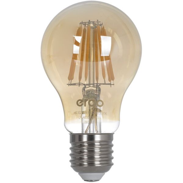 Лампа світлодіодна Ergo Filament A60 8 Вт E27 3000 К 220 В жовта 