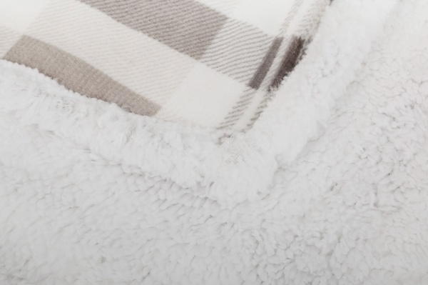 Плед двосторонній Square 160x200 см білий із бежевим La Nuit 