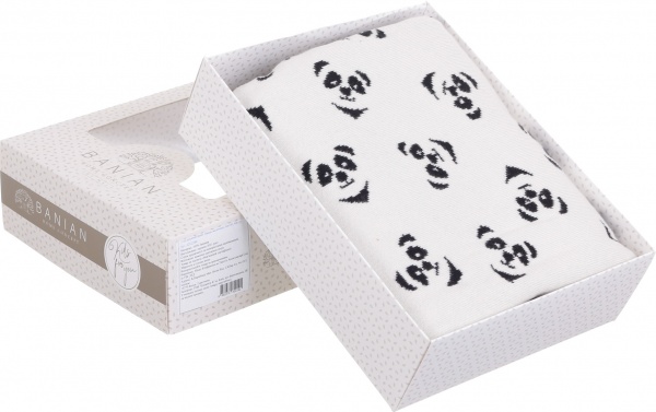 Плед Banian Панда 90x100 см молочный с принтом 