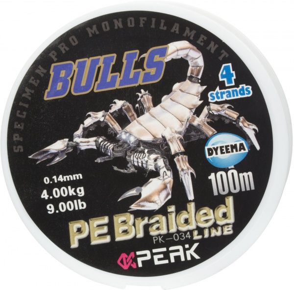 Шнур  GTL Bulls 100м 0.14мм 4кг НС0000605