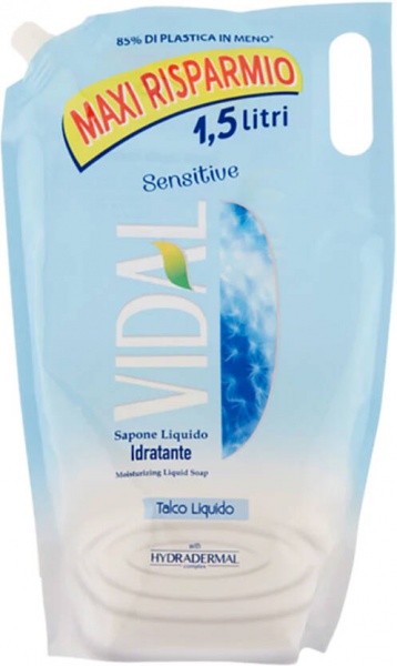 Антибактериальное жидкое мыло Vidal Антибактериальное (запасной блок) 1500 мл