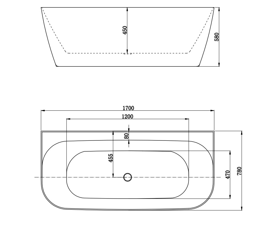 Ванна акриловая ScandiSPA JORD 122778 1700х800 см