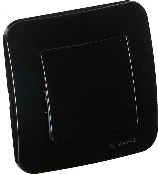 Вимикач одноклавішний Makel Lillium Natural без підсвітки 10 А 250В чорний