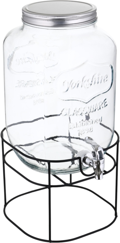 Ємність для напоїв Lemonade 8 л з кришкою та краном на металевій підставці