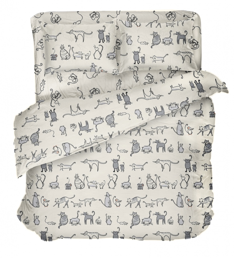 Комплект постільної білизни 2.0 CAT STORY мультиколор Luna