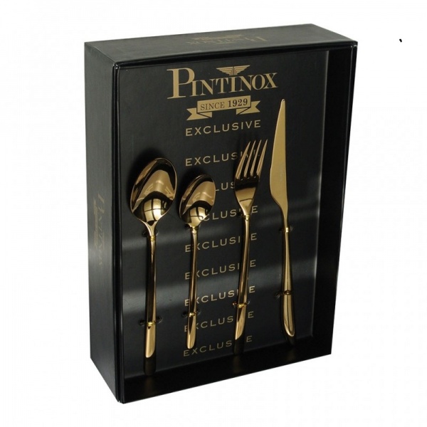 Набір столових приборів 24 предмети золотий Florence Sunshine Pinti Inox