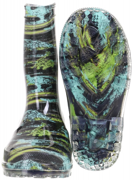 Сапоги резиновые для мальчиков Динозавр KP26 размер 34 черный с зеленым 