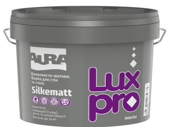 Фарба інтер'єрна акрилова акрилатна водоемульсійна Aura® Luxpro Silkematt TR шовковистий мат база під тонування 2,