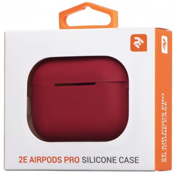 Чохол для навушників 2E для Apple AirPods Pro Pure Color Silicone 2.5 мм Cherry red (2E-PODSPR-IBPCS-2.5-CHR) 