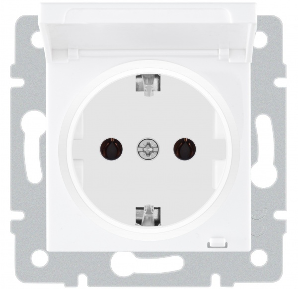 Механізм розетки із заземленням HausMark Stelo IP20 білий 501-0288-123B
