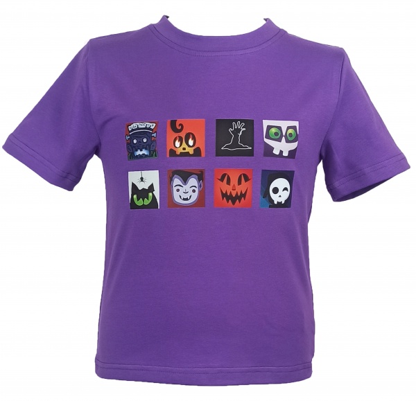 Футболка для девочек/для мальчиков WP Merchandise Halloween Монстро-кубики р.128–134 фиолетовый 22134 