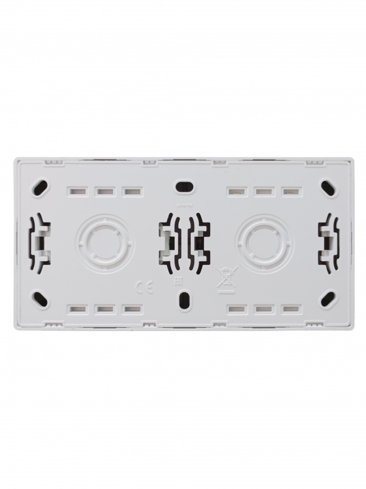 Розетка + вимикач двоклавішний Lezard LETO білий 752-0200-170BKP