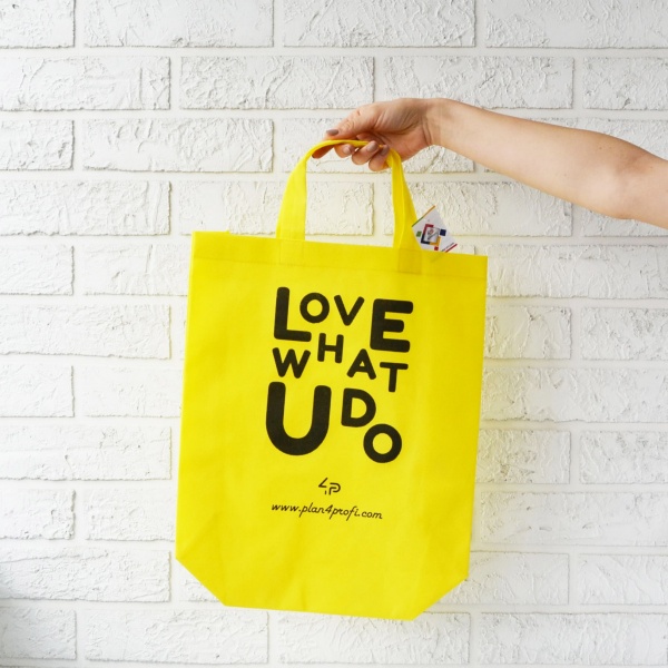 Сумка-шоппер 4PROFI со складным боком 35x45 см с принтом желтый 