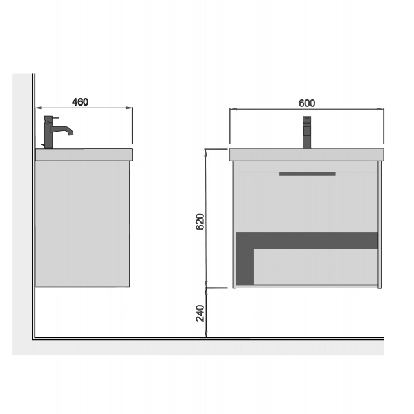 Тумба Мойдодир Denver 60-A дуб евок підвісна