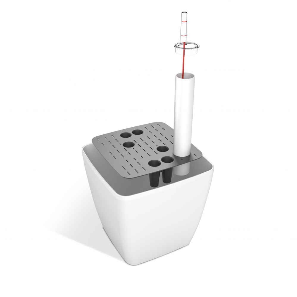 Вазон пластиковый пластик Quadrato 18x18x17 квадратный белый 3 л Plastkon (239859)