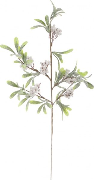Декорация новогодняя Ветка из ягод обилипихы 60 см белая EPI-709116001016-1 