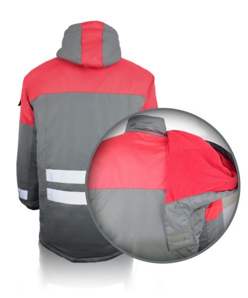 Куртка рабочая Торнадо Грей р. 48-50 рост 5-6 03078-096-100_(182-188) серый с красными вставками