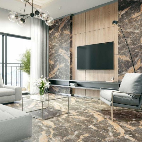 Плитка INTER GRES Ardesia коричневий темний 60х60 / 34 032 