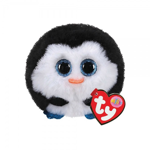 Мягкая игрушка TY Puffies Пингвин Waddles 10 см черный с белым 42510