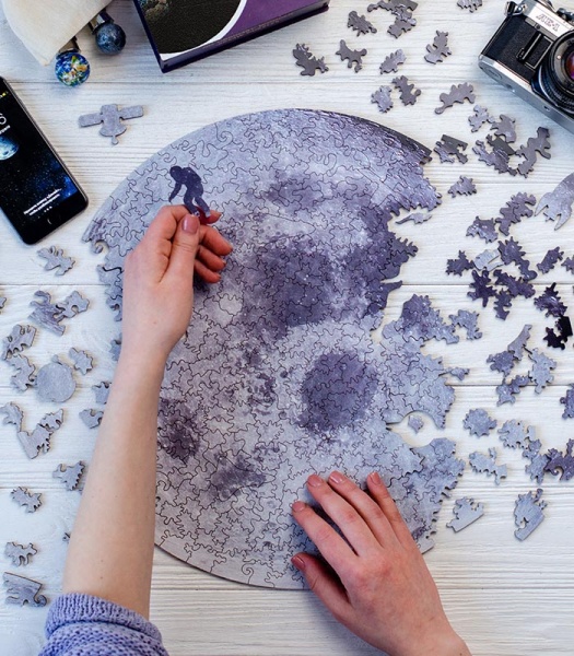 Пазл дерев'яний Місяць 50 см PuzzleUp 