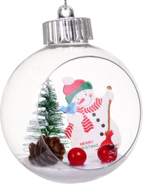 Декоративна підвіска Куля 8 см прозорий HFB2104