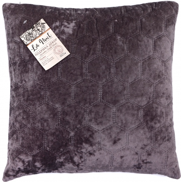 Подушка декоративна Greek Velvet 45x45 см антрацит La Nuit 