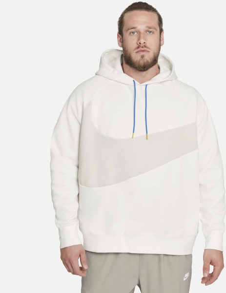 Джемпер Nike M NSW SWOOSH TCH FLC PO HD DD8222-133 р. L белый