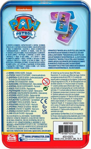 Игра настольная Spin Master домино Щенячий патруль (в жестяной коробке SM98408/6067468