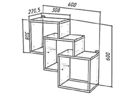 Полка ДС-2 600x600 мм белый 